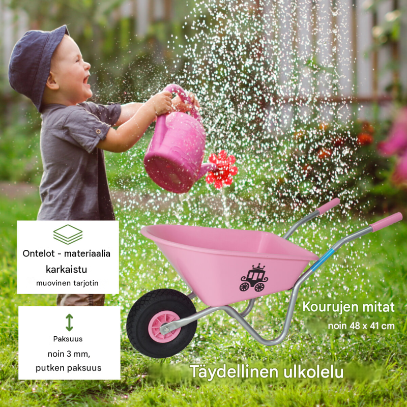 Lasten kottikärryt 20 l, 40 kg, polypropeeni, puhkeamaton PU-pyörä