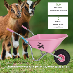 Lasten kottikärryt 20 l, 40 kg, polypropeeni, puhkeamaton PU-pyörä
