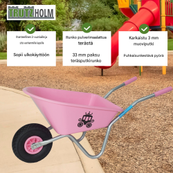 Lasten kottikärryt 20 l, 40 kg, polypropeeni, puhkeamaton PU-pyörä