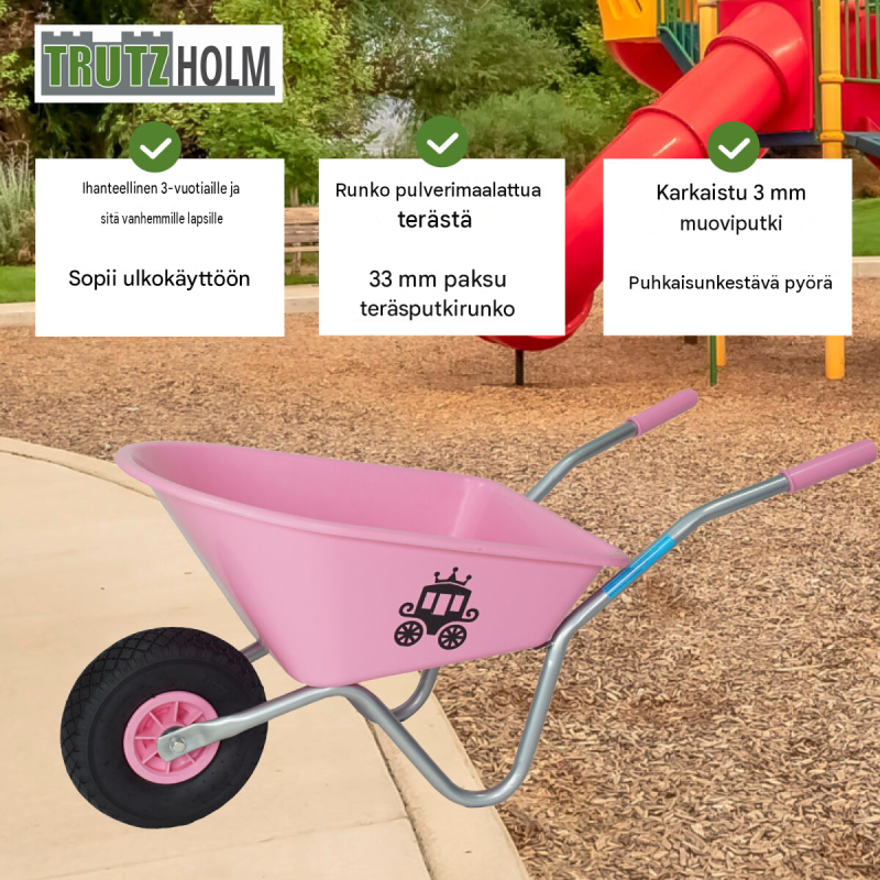Lasten kottikärryt 20 l, 40 kg, polypropeeni, puhkeamaton PU-pyörä