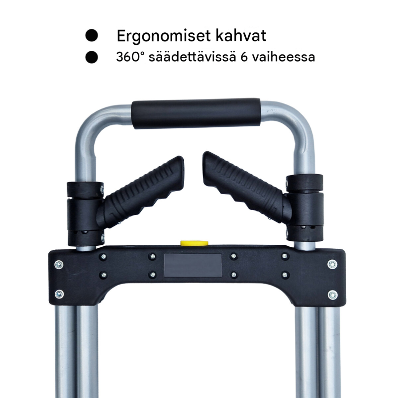 TRUTZHOLM XL taitettava nokkakärry, 150 kg, teleskooppikahva 115 cm, alumiininen lastauspinta
