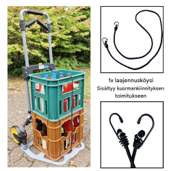 TRUTZHOLM XL taitettava nokkakärry, 150 kg, teleskooppikahva 115 cm, alumiininen lastauspinta
