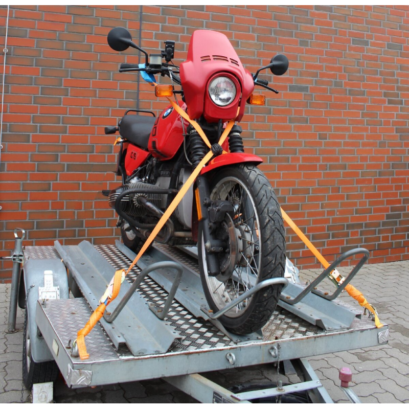 Moottoripyörän ohjaustangon sidontajärjestelmä, oranssi, polyesteri, 550 cm, LC 650 / 1300 daN