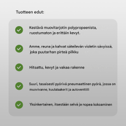 Kottikärryt 100 l, violetti polypropeenikaukalo, 250 kg, 4.00-8 ilmarengas