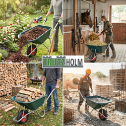 TRUTZHOLM kottikärryt 100 l, muovikaukalo, 250 kg, sinkitty teräsrunko, 4.00-8-ilmarengas