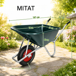 TRUTZHOLM kottikärryt 100 l, muovikaukalo, 250 kg, sinkitty teräsrunko, 4.00-8-ilmarengas