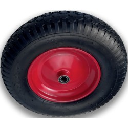 Kottikärryn pyörä 4.80/4.00-8, 390 x 95 mm, 4PR, punainen metallivanne, akseli, 200 kg