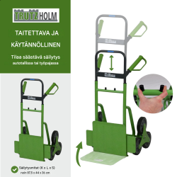 TRUTZHOLM kokoontaitettava porraskärry, 60 kg, teräs, 113 x 44 x 60 cm