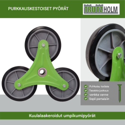 TRUTZHOLM kokoontaitettava porraskärry, 60 kg, teräs, 113 x 44 x 60 cm