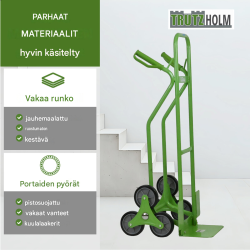 TRUTZHOLM-porraskärry 120 kg, 3 pyörää, puhkeamattomat täyskumipyörät, 118 cm ensisäinen