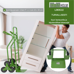 TRUTZHOLM-porraskärry 120 kg, 3 pyörää, puhkeamattomat täyskumipyörät, 118 cm ensisäinen