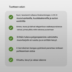 TRUTZHOLM PP100 puutarha- ja rakennuskottikärry, pinkki, 100 l, 250 kg