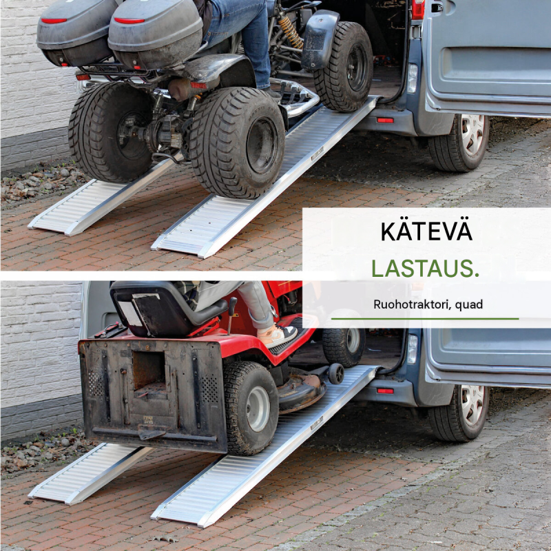 TRUTZHOLM 2 kpl alumiiniset ajosillat, 200 cm, 2000 kg, autoille ja koneille