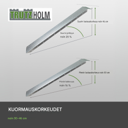 TRUTZHOLM 2 kpl teräksinen lastausramppi, 180 cm, 200 kg/kpl