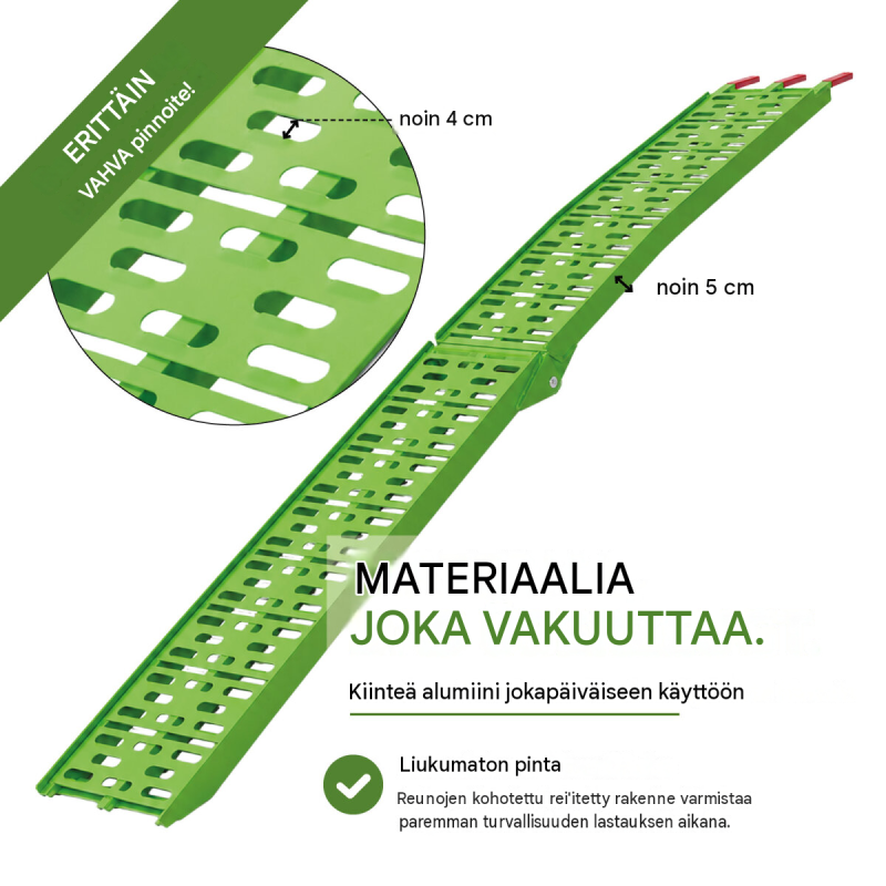 TRUTZHOLM taitettavat alumiinirampit 2 kpl, 228 cm, vihreä, kantavuus 680 kg