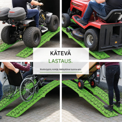 TRUTZHOLM taitettavat alumiinirampit 2 kpl, 228 cm, vihreä, kantavuus 680 kg