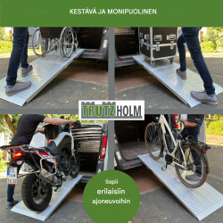 TRUTZHOLM alumiiniramppi 300 x 70 cm, kokoontaitettava, 400 kg, harmaa