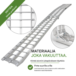 TRUTZHOLM taitettava alumiinir­amppi 305 cm, 272 kg, moottoripyörälle