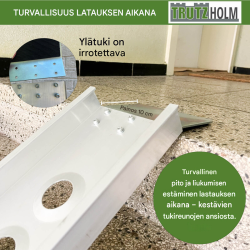TRUTZHOLM taittuva alumiiniramppi sähköpyörille, 240 cm, 50 kg, harmaa