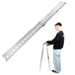 TRUTZHOLM taittuva alumiiniramppi sähköpyörille, 240 cm, 50 kg, harmaa