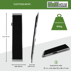 TRUTZHOLM taitettava alumiininen koiraramp﻿pi, 183 / 215 cm, kantavuus 180 kg