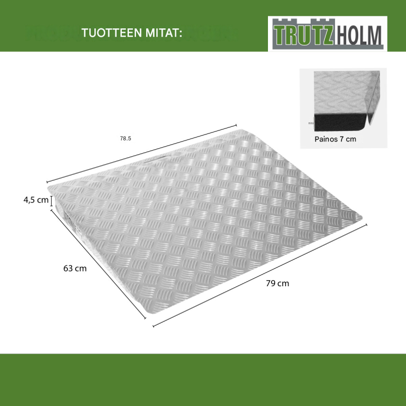 TRUTZHOLM kynnysramppi, 250 kg, aluminium, harmaa, enintään 12 cm