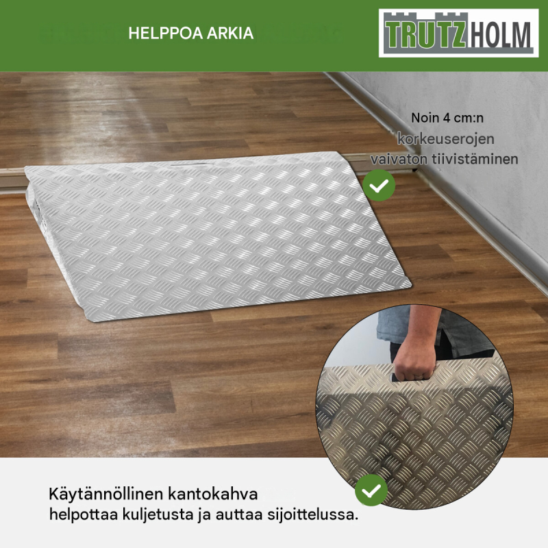 TRUTZHOLM kynnysramppi, 250 kg, aluminium, harmaa, enintään 12 cm