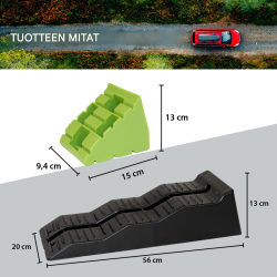 TRUTZHOLM ajoluiskat 2 kpl, muovi, 56 x 20 x 13 cm, 5 t, kolme korkeutta