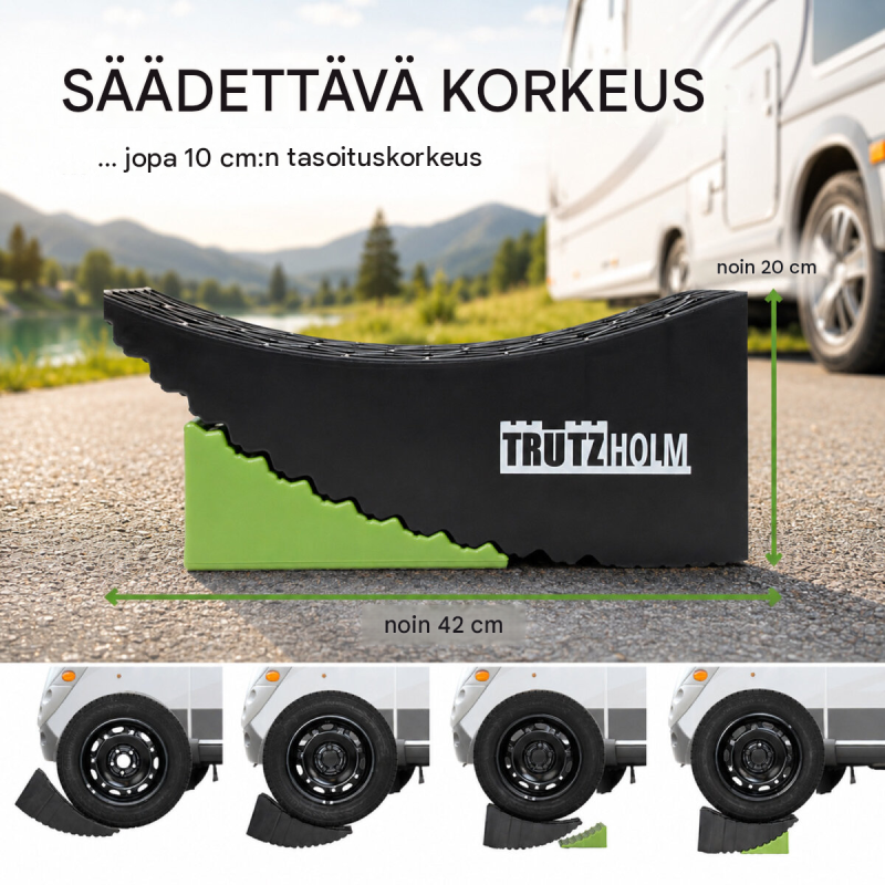 TRUTZHOLM ajokiilat 2 kpl, 13,5 t, kaksiosaiset, alusmatot ja säilytyslaukku