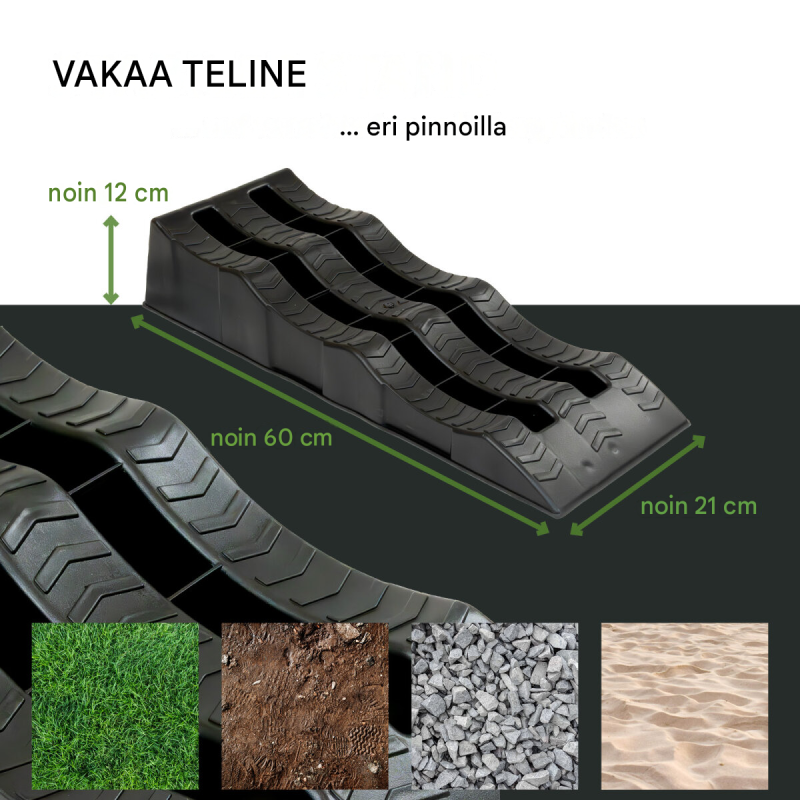 TRUTZHOLM-ajokiilat 2 kpl, 3 korkeutta, 3,5 t, 60 x 21 x 12 cm