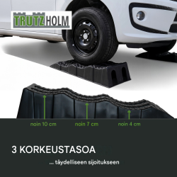 TRUTZHOLM-ajokiilat 2 kpl, 3 korkeutta, 3,5 t, 60 x 21 x 12 cm