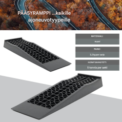 TRUTZHOLM-autorampit 2 kpl, extralatta, 5 000 kg, musta, 70 × 20 × 8 cm