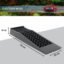 TRUTZHOLM-autorampit 2 kpl, extralatta, 5 000 kg, musta, 70 × 20 × 8 cm