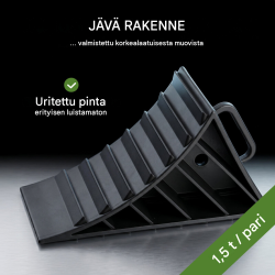 TRUTZHOLM pyöräkiilat 4 kpl, musta muovi, 1,5 t paria kohden, 18 x 9 x 9,5 cm