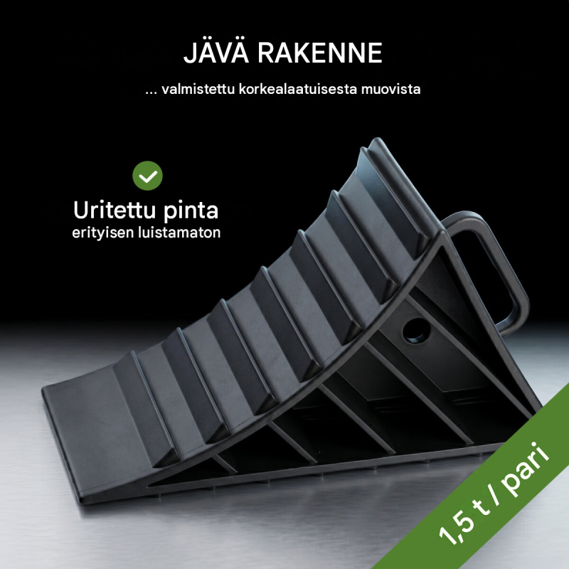 TRUTZHOLM pyöräkiilat 4 kpl, musta muovi, 1,5 t paria kohden, 18 x 9 x 9,5 cm