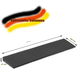 Reunakiviluiska 100 x 25 x 4,5 cm, kierrätyskumi, musta, enintään 5 cm esteille