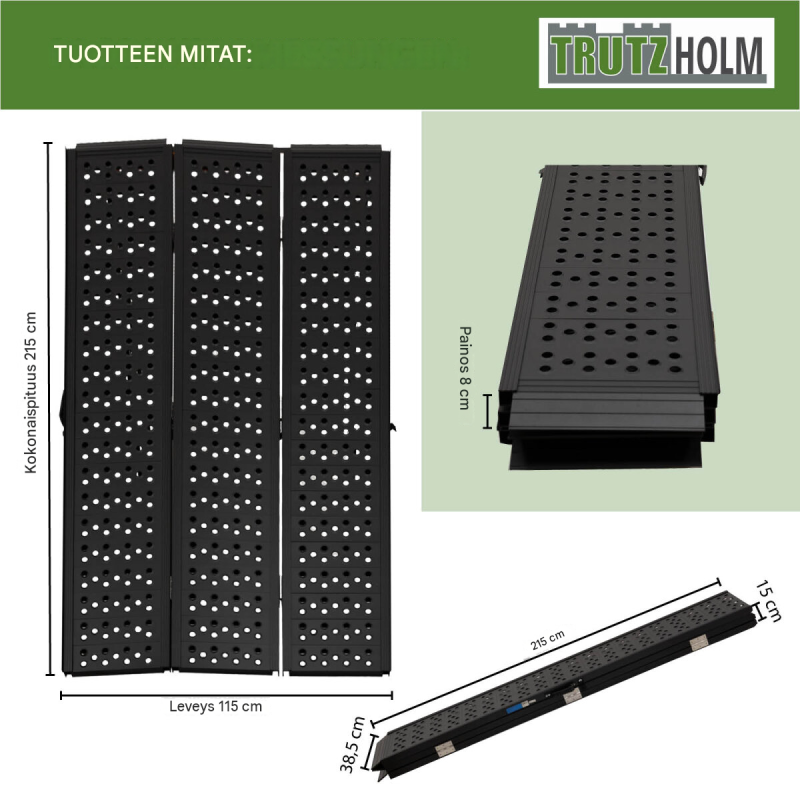 DREIBREIT by TRUTZHOLM lastaussilta 215 cm, taitettava, alumiini, 1 020 kg
