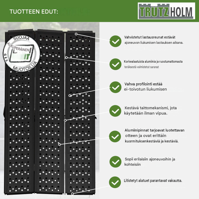 DREIBREIT by TRUTZHOLM lastaussilta 215 cm, taitettava, alumiini, 1 020 kg