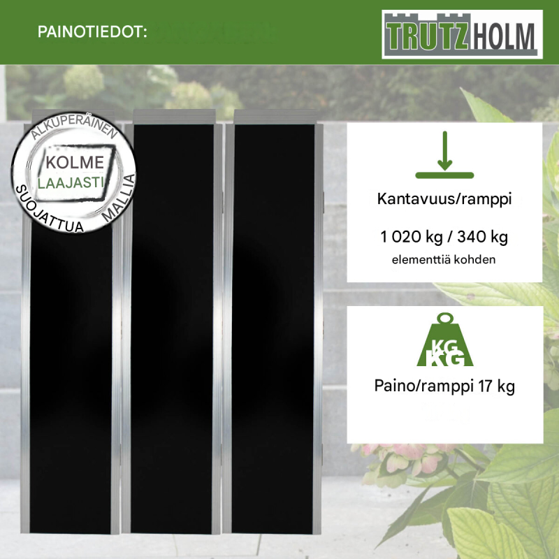 DREIBREIT by TRUTZHOLM alumiininen lastausramppi 175 cm, taitettava, kantavuus 1020 kg