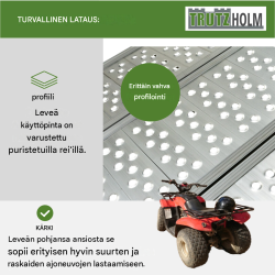 DREIBREIT by TRUTZHOLM ajoramppi, taitettava, 175 cm, 1 020 kg, alumiini, harmaa