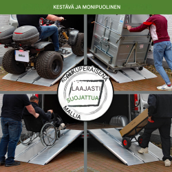 DREIBREIT by TRUTZHOLM alumiiniramppi 175 cm, taittuva, 1.650 kg, 114 cm leveä