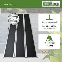 DREIBREIT by TRUTZHOLM ajoramppi 215 cm, taittuva, alumiini, 1020 kg