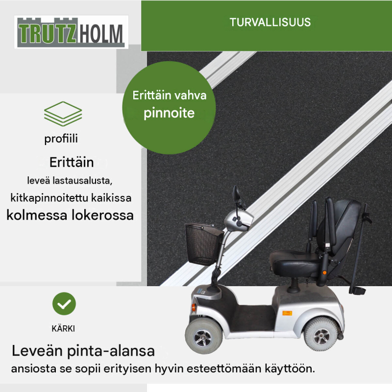 DREIBREIT by TRUTZHOLM ajoramppi 215 cm, taittuva, alumiini, 1020 kg