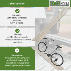 TRUTZHOLM alumiininen ajoluiska 200 x 22 cm, 200 kg, musta/harmaa
