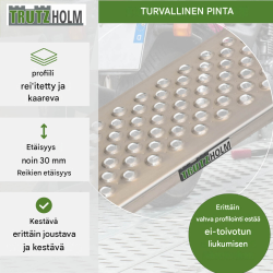 TRUTZHOLM alumiininen ajoluiska 200 x 22 cm, 200 kg, musta/harmaa