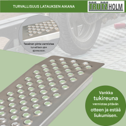 TRUTZHOLM alumiininen ajoluiska 200 x 22 cm, 200 kg, musta/harmaa