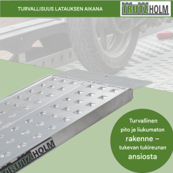 TRUTZHOLM ajoramppi 100 x 28 cm, alumiini, 270 kg, kiinnityspultti