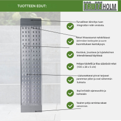 TRUTZHOLM ajoramppi 100 x 28 cm, alumiini, 270 kg, kiinnityspultti