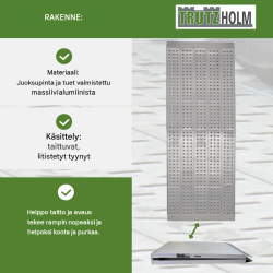 TRUTZHOLM kokoontaitettava alumiiniramppi, 213 x 70 cm, 400 kg