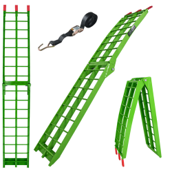 TRUTZHOLM alumiininen taitettava lastausramppi 180 cm vihreä 340 kg